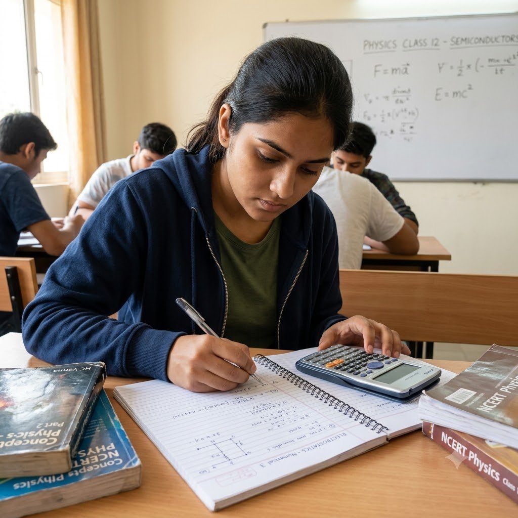 Class 12 students preparing for JEE exam